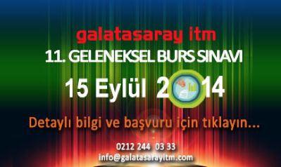 Galatasaray İTM Burs sınavı 15 Eylül'de