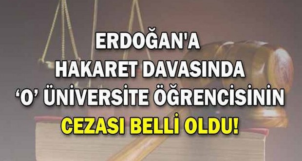 Üniversite Öğrencisine "Erdoğan'a hakaret" ten 6 Bin 80 TL Ceza