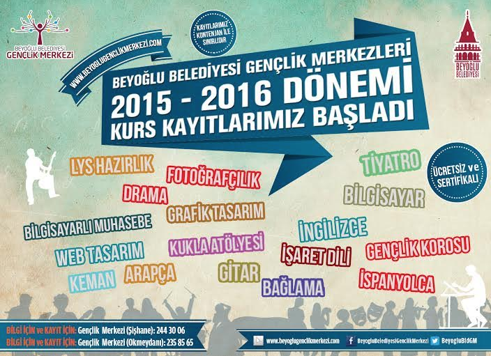 Beyoğlu Belediyesi Gençlik Merkezi'nin Kurs Kayıtları Başladı