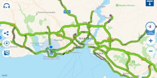 İstanbul'da şaşırtan trafik yoğunluğu