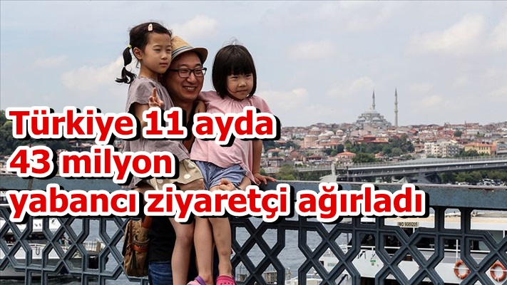 Türkiye 11 ayda yaklaşık 43 milyon yabancı ziyaretçi ağırladı