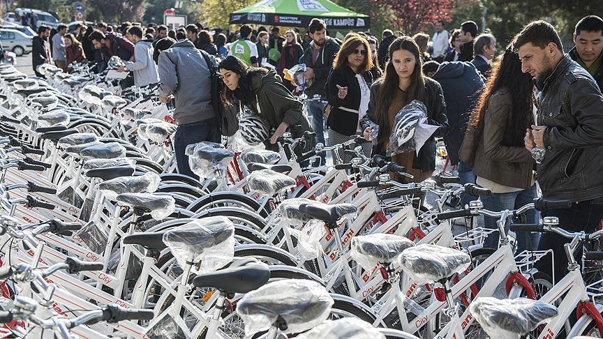 'Aktif Kampüs Projesi' kapsamında 160 bisiklet dağıtıldı