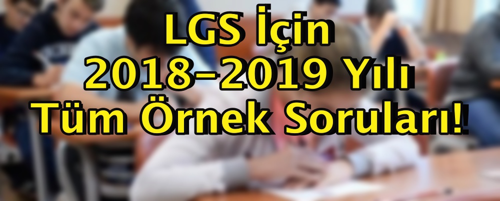 LGS İçin 2018-2019 Yılı Tüm Örnek Soruları!
