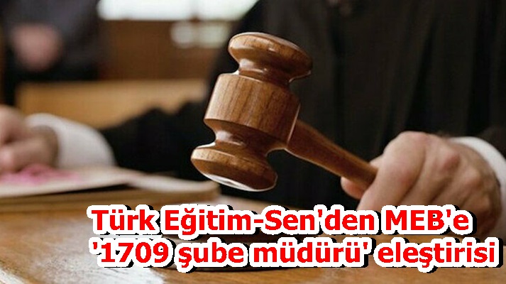 Türk Eğitim-Sen'den MEB'e '1709 şube müdürü' eleştirisi