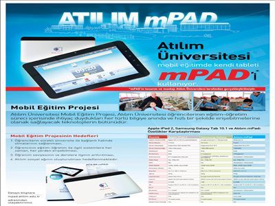 Atılım Üniversitesi Mobil Eğitimde Kendi Tableti mPAD’i Kullanıyor