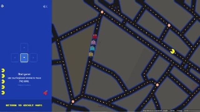 Google Maps ile Pacman Oynayın