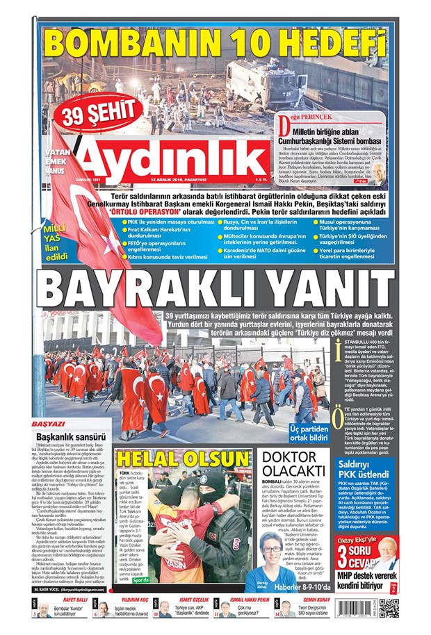 Beşiktaş'taki terör saldırılarını medya nasıl gördü?